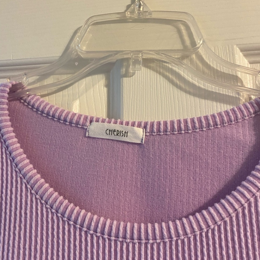 Purple Ribbed Top - Picture 2 of 4